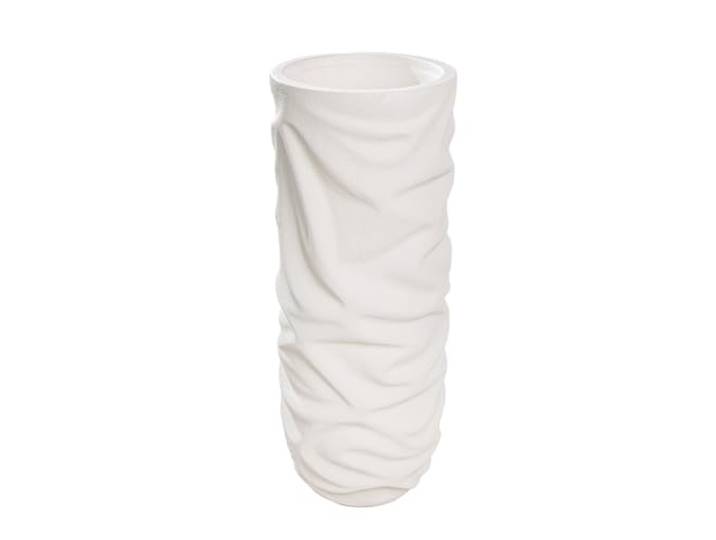 GILDE Übertopf XXL Crush - Magnesia - Rund - Creme Matt Strukturiert - Höhe 90cm x Ø 36cm - Indoor geeignet