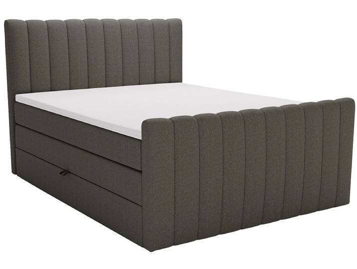 Boxspringbett WINTER dunkelgrau 140x200cm weich