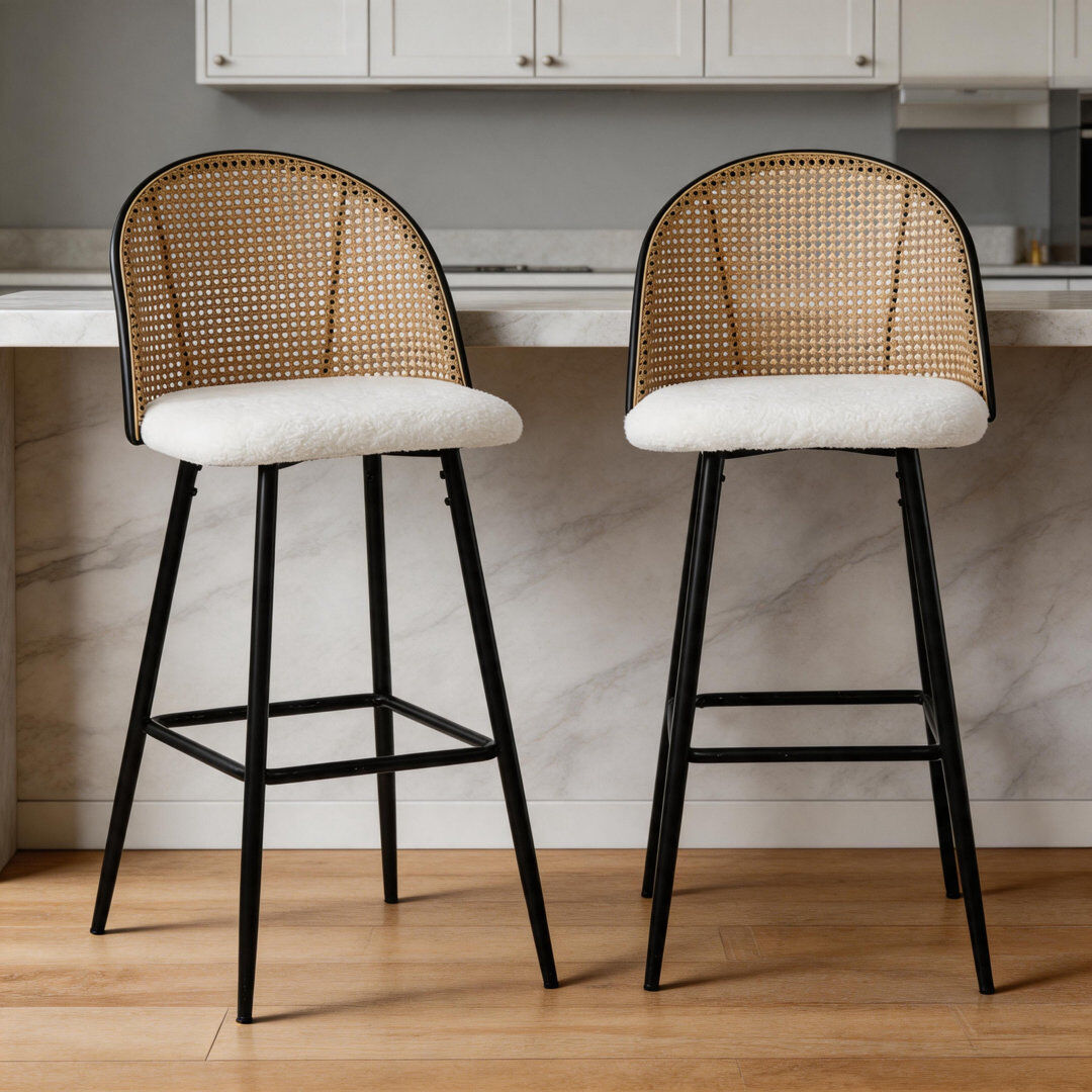 Rio Upholstered Bar Stool White 2