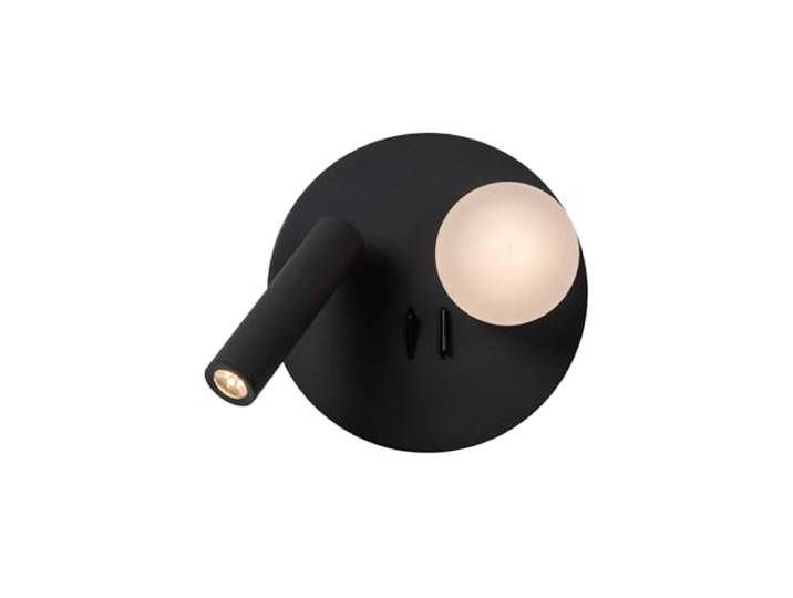 LUCIDE MATIZ - Bettlampe/Wandleuchte - Ø 16,5 cm - LED - 3000K - Mit USB-Ladepunkt - Schwarz