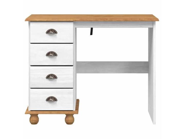 Bureau BURKE Blanc Table à écrire - 1 PERSONNE - ASKIM Blanc 95x40x75 cm - Bois massif en pin BB356