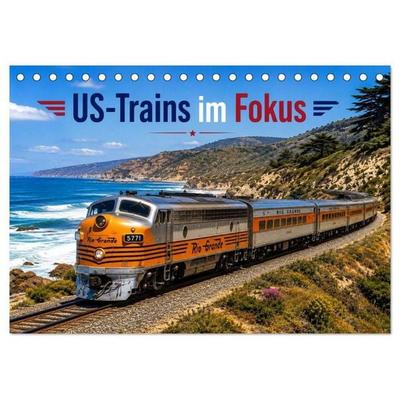 US-Trains im Fokus (Tischkalender 2027 DIN A5 quer), CALVENDO Monatskalender