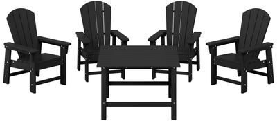Polytrends Laguna Kids Adirondack 5-Piece Square Table Dining Set