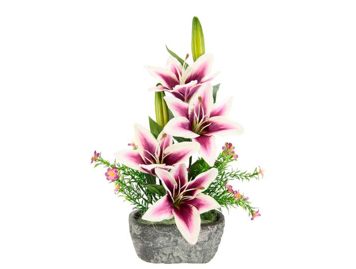 Kunstpflanze OTTO HOME, rosa (dunkelrosa), B:28cm H:42cm L:20cm, Polyester, Kunstpflanzen, Kunstpflanze, Arrangement im Topf