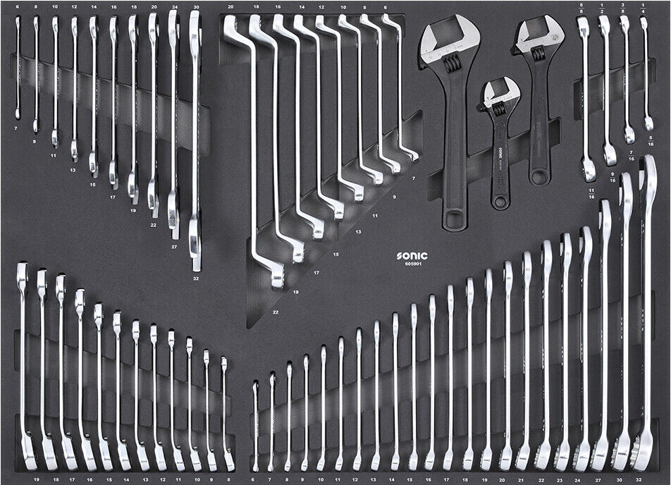 Sonic Equipment Ring-/gabelschlüsselsatz Schraubenschlüsselsatz Sfs-Xl 59-Tlg. 605901