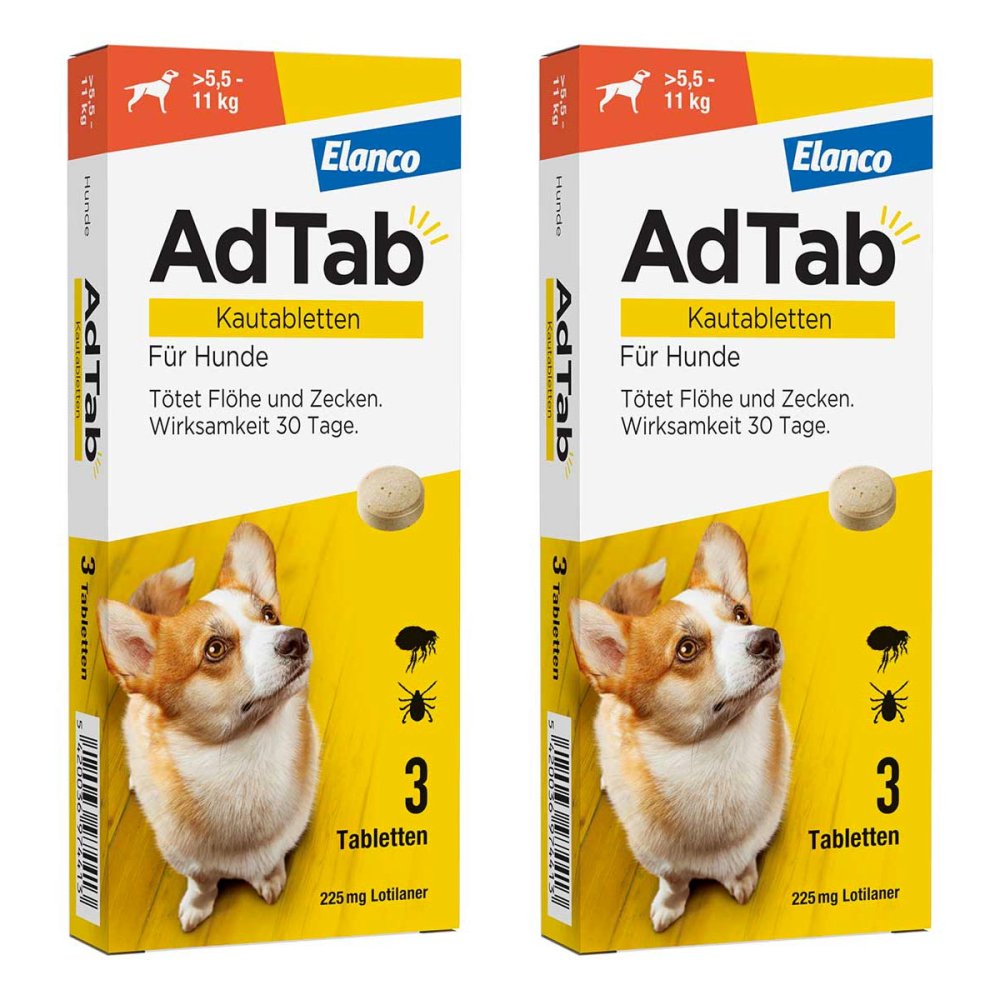 Elanco Deutschland GmbH AdTab 225 Mg Kautabletten für Hunde >5,5-11 Kg 08102628