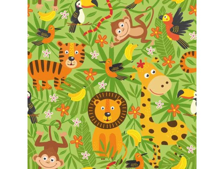 Adzif.biz Le sticker de decoration - Sticker Adhésif de Décoration Pour Table Basse Ikea Modèle Lack - Jungle Crazy - Dimensions 55 x 55 cm