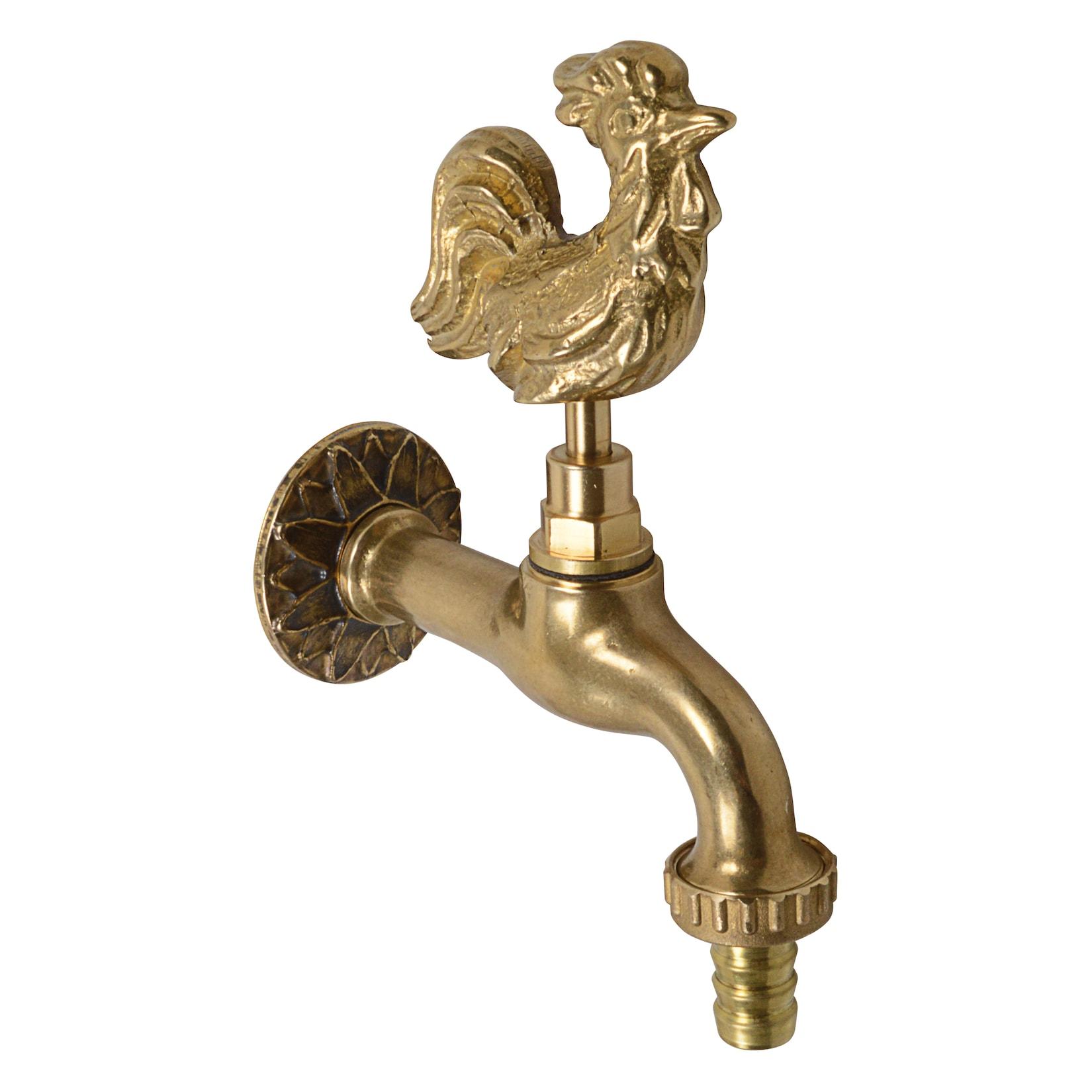 KIRCHHOFF Wasserhahn Garten Gockel, Außenwasserhahn mit Schlauchverbinder 1/2", Wasserhahn aussen mit Schlauchverschraubung