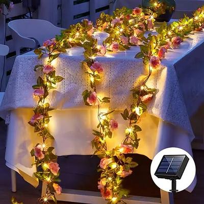 Solar-Rosenblüten-Lichterkette 2m 20LEDs Garten wasserdicht Valentinstag Lichterkette für Zuhause Schlafzimmer Party Feiertag Hochzeit Garten Valentinstag Dekoration