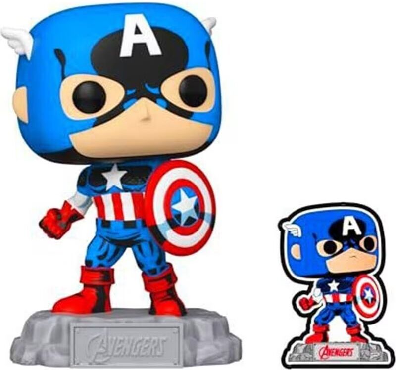 Funko Pop Marvel A60 - Cómic Capitán América Con Pin Talla Única Unisex