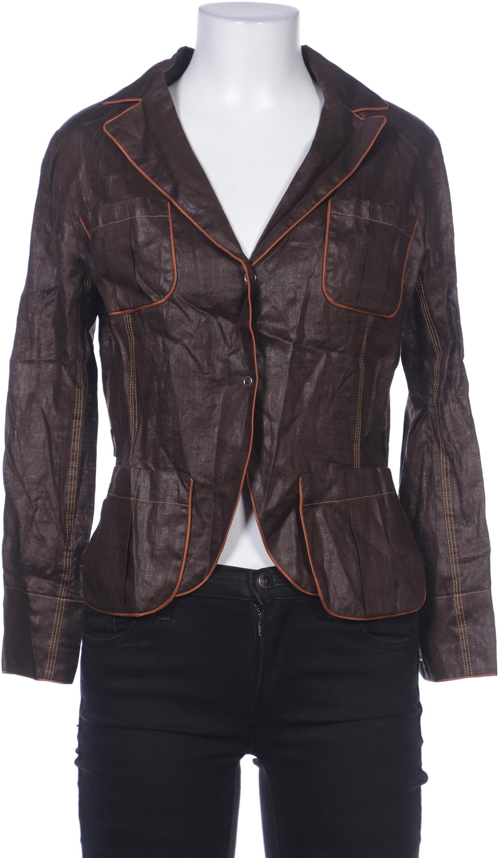 ULI Schneider Damen Blazer, Braun, Gr. EU 36, Leinen - Second Hand