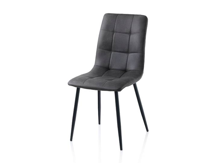 Lot de 4 chaises en simili cuir gris