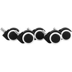 AMSTYLE 5er-Set Hartbodenrollen SPM1.912 Schwarz/Weiß