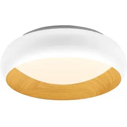 Aktion: Nur noch angezeigter Bestand verfügbar:  Osram Orbis Livia Deckenleuchte 300MM 16W Click DIM in Wood-Decor-Weiß - Dimmen in drei Stufen durch wiederholtes Schalten