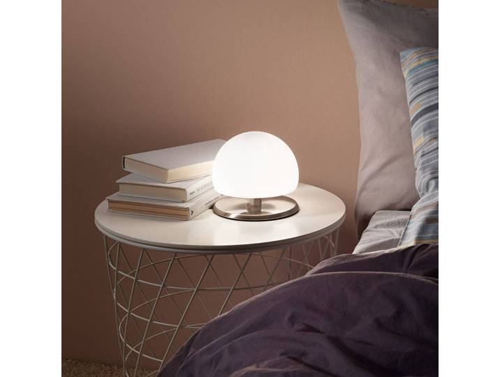 Fabas Luce LED Tischlampe Morgana, dimmbar, weiß / opal, für Schlafzimmer, Glas, Modern
