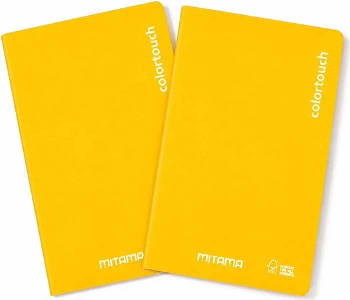 MITAMA, A4, liniert mit Rand, 42 Blatt, gelb - 2er-Pack