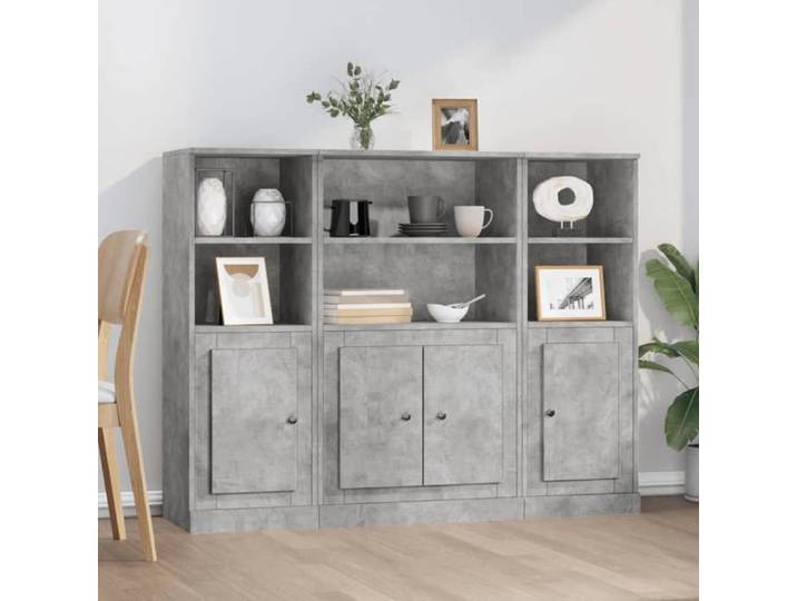 SALE 2025 Buffets bahut vaisselier - Buffets - Lot de 3 - Gris béton - bois d'ingénierie 61 75 Kg 2706