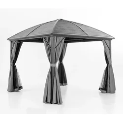 CHILLROI Garten Pavillon "Bosco" aus Aluminium, ca. 300 x 300 x 285 cm - Anthrazit