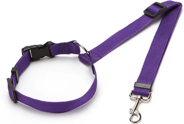DynamicDeals Premium Adjustable Dog Car Seat Belt & Harness Leash For Safe Backseat Travel puprle