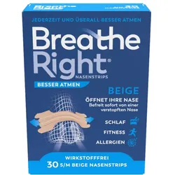 Besser Atmen Breathe Right Nasenpflaster Beige Normal 30 St