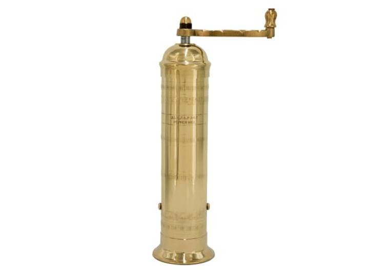 Alexander Home Die Original Griechische Pfeffermühle 25,4 cm Hoch Europäische Mit Kurbelgriff Manuelle Pfeffermühle Nachfüllbar - Messing