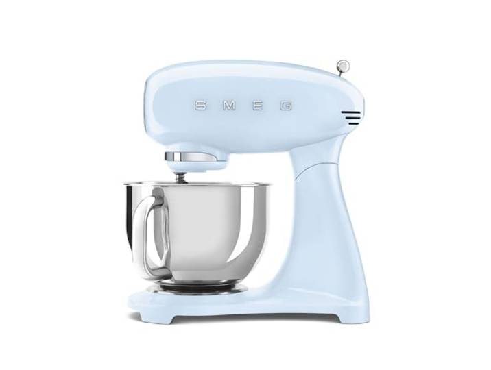 Smeg, SMF03PBEU Küchenmaschine, 10 Geschwindigkeitsstufen, Planetenrührwerk, Sicherheitsabschaltung, 2 Rührbesen, Kugelgriff aus Edelstahl, 800 W, Pastelblau