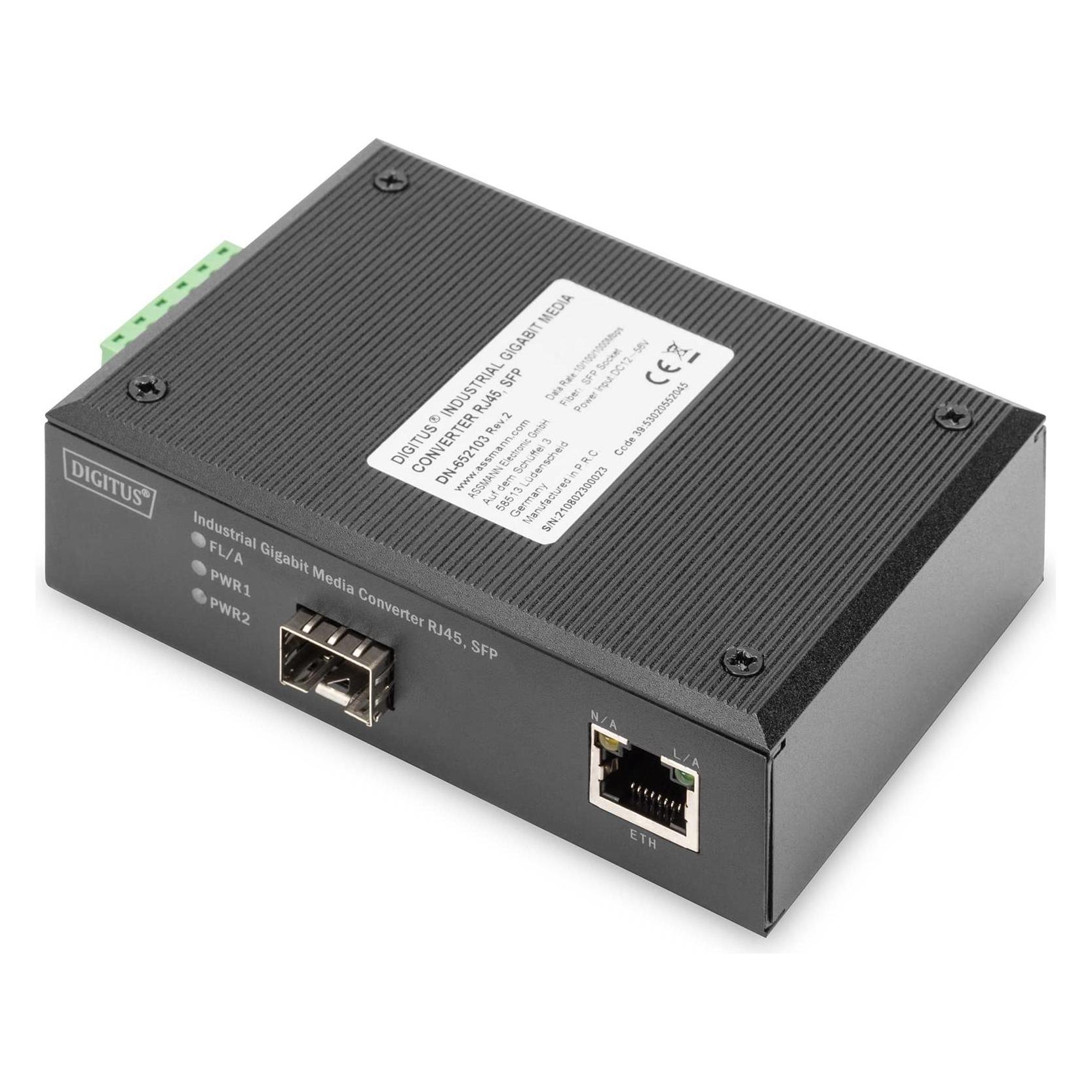 Digitus 10/100/1000 Base-TX to 1000 Base-FX Industrial Media Converter (DN-652103-1)