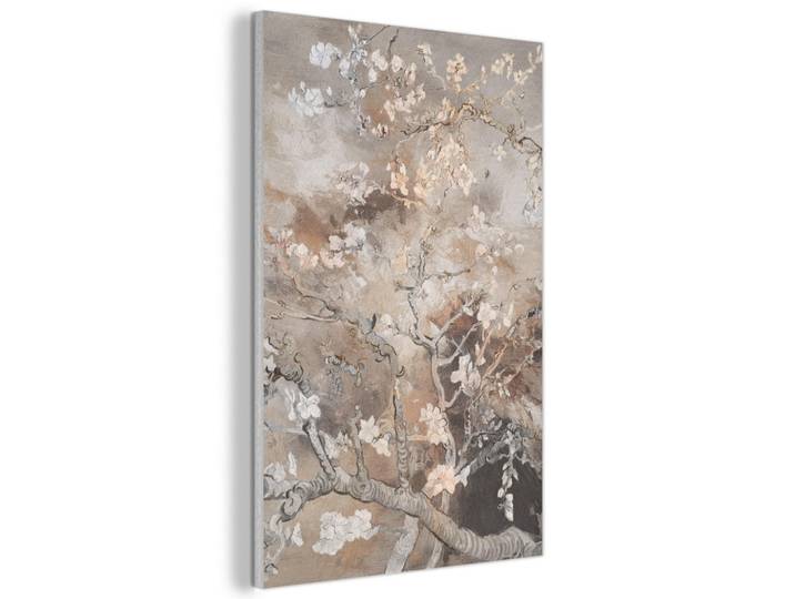 MuchoWow Akustikbild - Mandelblüte - Kunst - Van Gogh - Beige - Abstrakt - 60x90, Braun, Kunststoff, Rechteckig, 60x90x0.9 cm, Wandverkleidung, Akustikpaneele