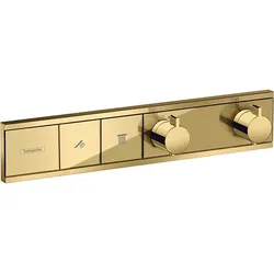 hansgrohe RainSelect Thermostat 15380990 polished gold optic, 2x Verbraucher, Unterputz