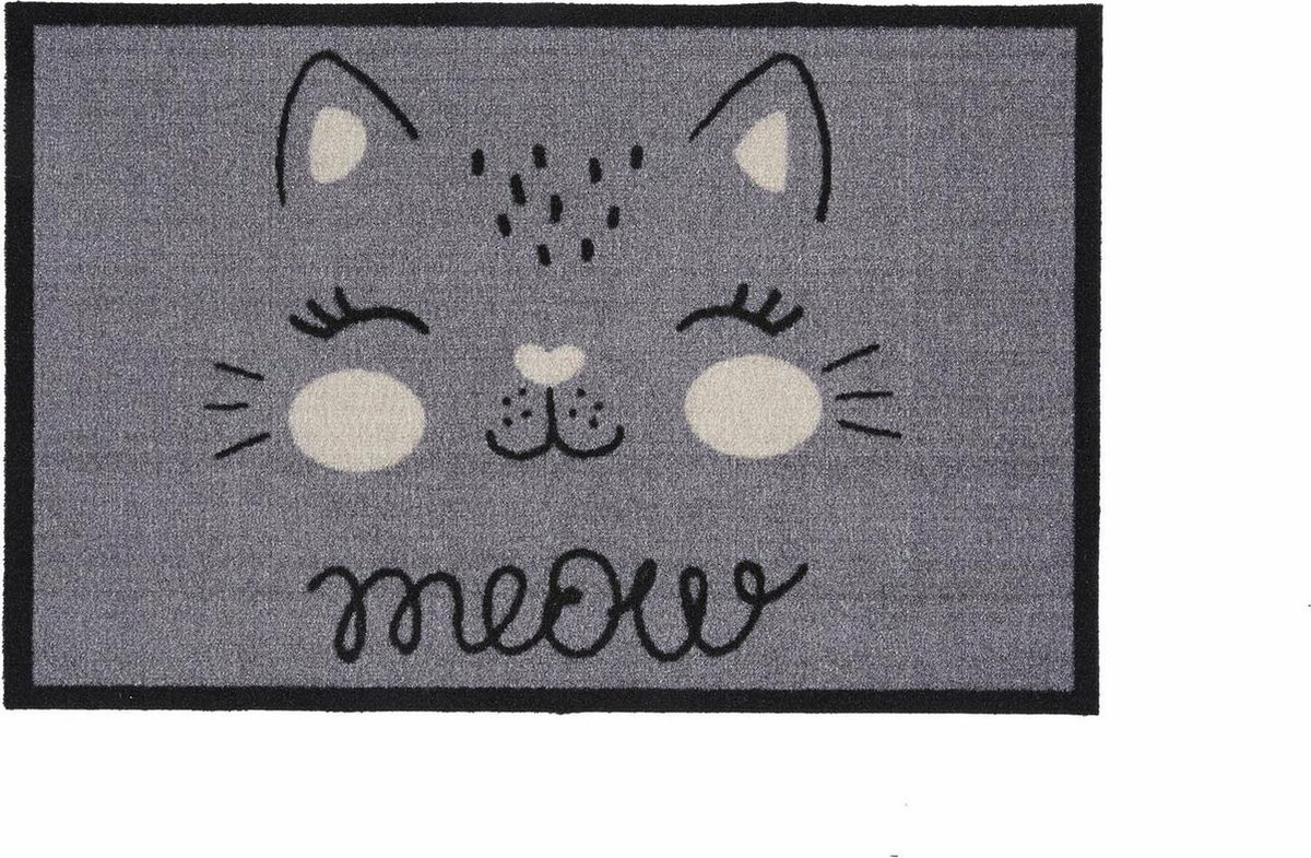 MD Entree Schoonloopmat Impression Meow Grey 40 x 60 cm