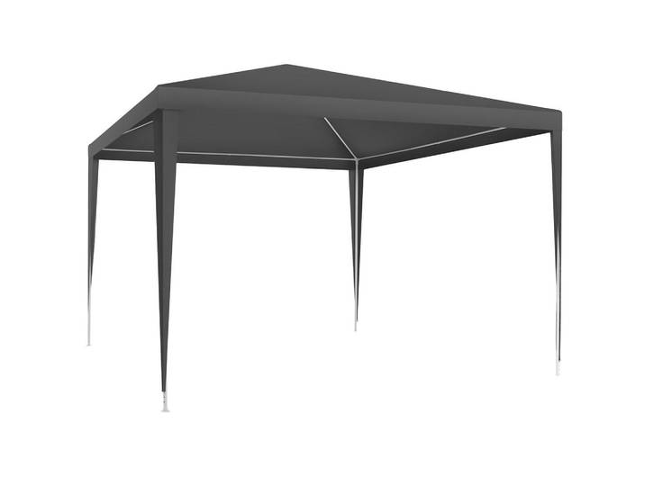 tectake Pavillon Farah, wasserdicht, grau, Grau, Kunststoff, Quadratisch, 300x250x300 cm, Sonnenschutz, Pavillons