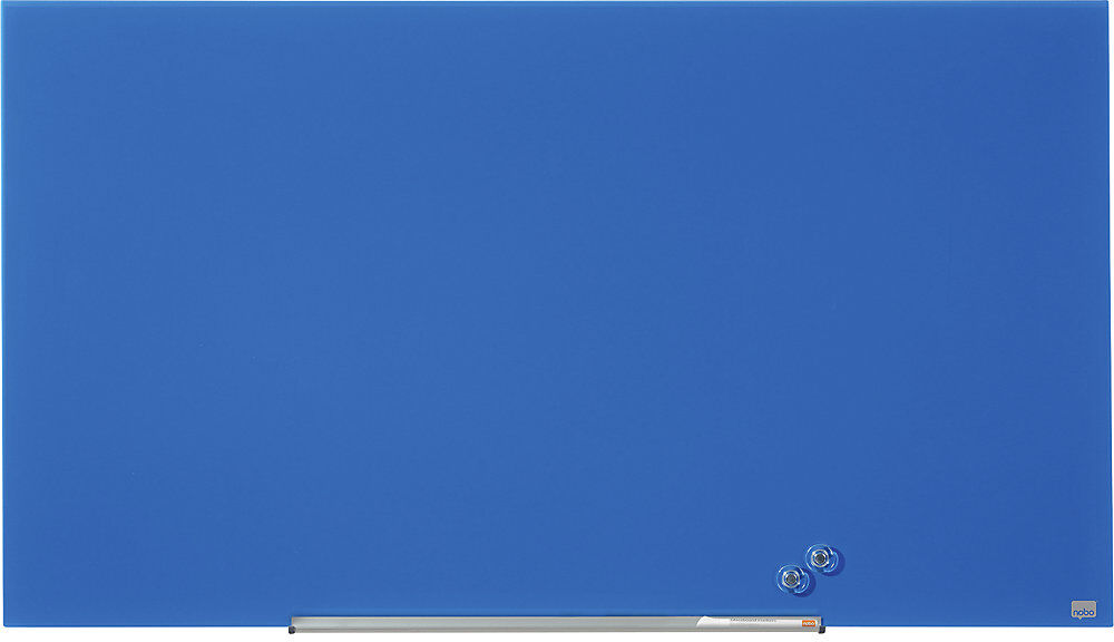 Glas-Whiteboard WIDESCREEN, rahmenlos, 57'' - BxH 1264 x 711 mm, blau nobo