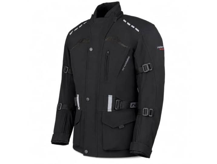 ROLEFF Motorradjacke RO1512 - Softshell Motorradjacke mit Protektoren und Klimamembrane, Schwarz, Größe M