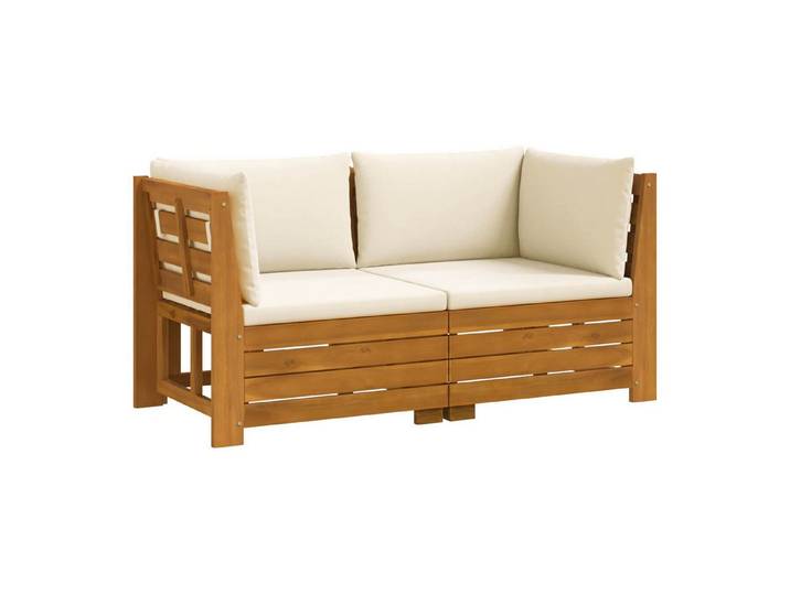 vidaXL Sofaelement 2 stk. Outdoor-Sofagarnitur Massivholz Braun (2 St)