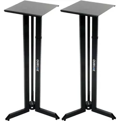 Quik Lok Monitor Studio Halterung Paar (Ständer, Höhenverstellbar), Lautsprecher Ständer + Wandmontage, Schwarz