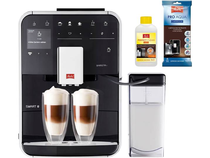 MELITTA Kaffeevollautomat Barista T Smart F 83/0-102, schwarz , schwarz, B:25,9cm H:37,2cm T:46,7cm, Kaffeevollautomaten, 4 Benutzerprofile& 18 Kaffeerezepte, nach italienischem Originalrezept, Kaffeevollautomat