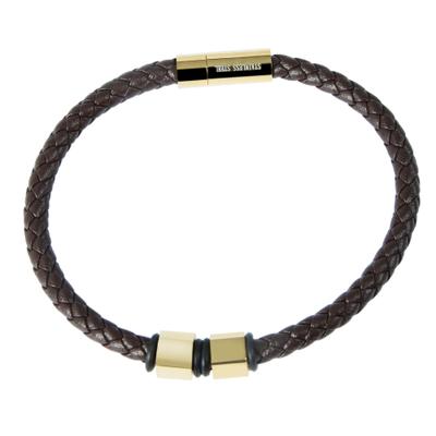 Armband ADELIA´S "Armband – Lederarmband aus Leder 21,5 cm", braun, Armbänder, Damen, 22cm, Leder, Armband, Ideal als Geschenk zum Jubiläum