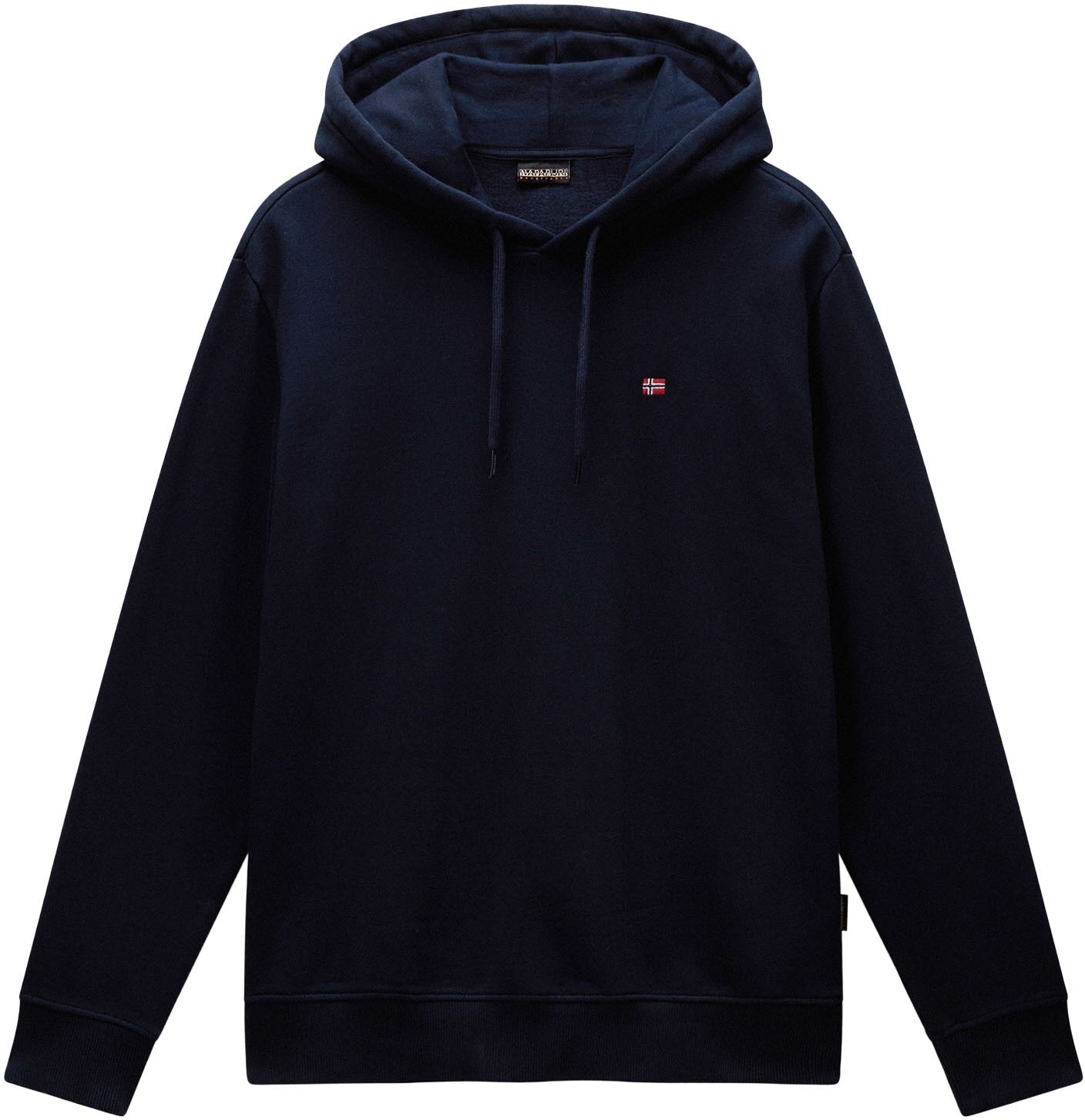 Hoodie NAPAPIJRI "BALIS", Herren, Gr. M, blau (blu marine), Obermaterial: 80% Baumwolle, 20% Polyester, normal, Rundhals, Bündchen, Sweatshirts Hoodie, casualer Hoodie, mit Rundhalsausschnitt, unifarbenes Design blu marine M