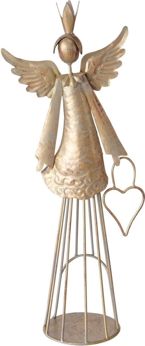 Boltze Goudkleurige Metalen Engel met Hart