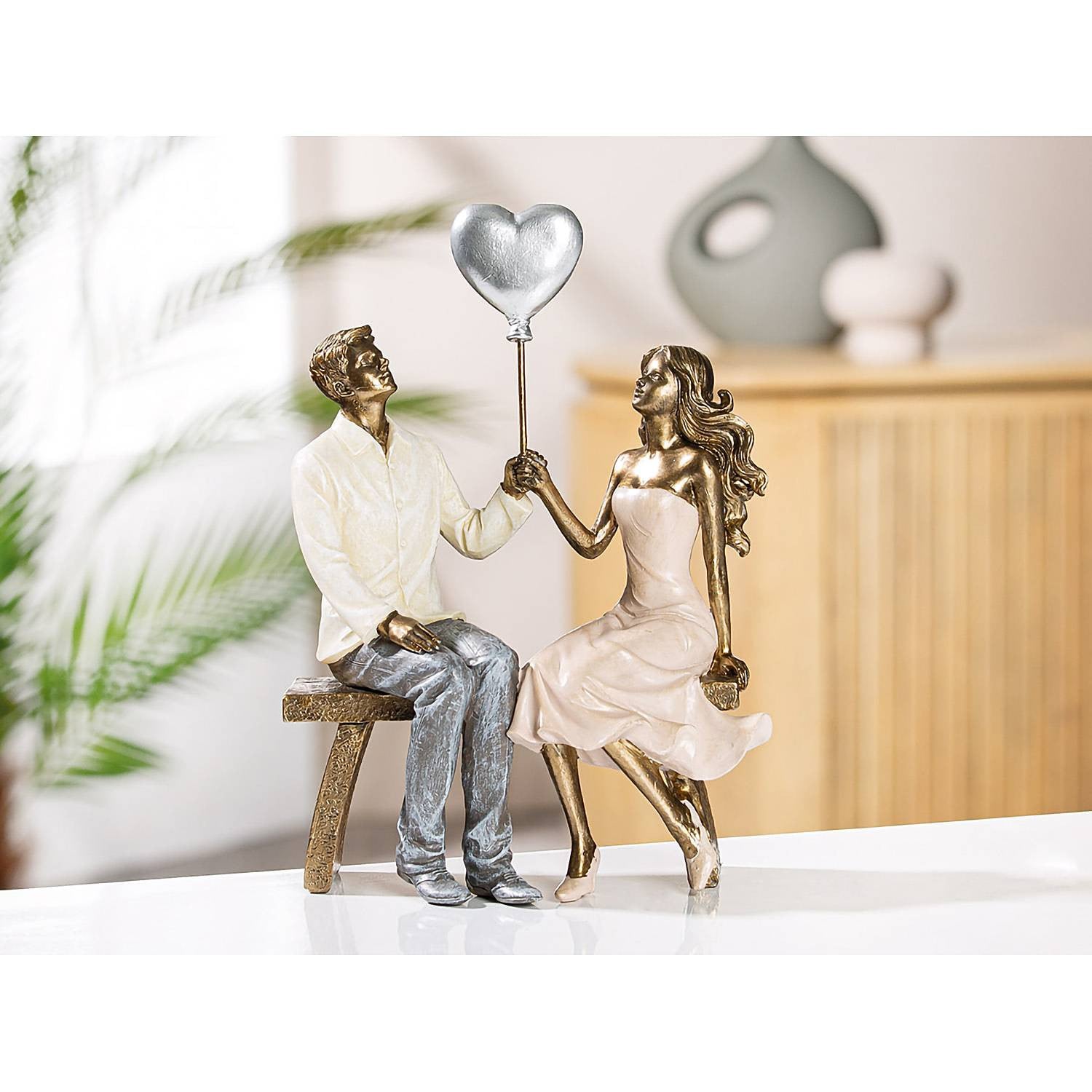 home24 Sierobject Paar Bank bruin B: 17 cm, D: 25 cm, H: 8 cm