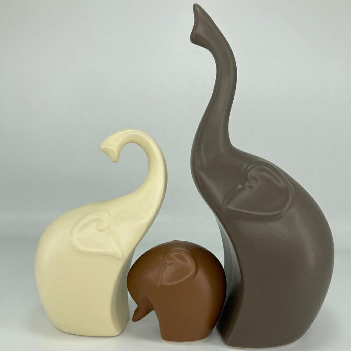 Wit Keramiek Olifant Beeld in Vintage Stijl