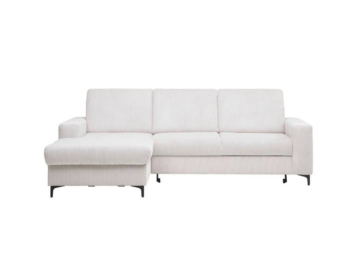 Stylife Ecksofa, Weiß, Perlmutt, Metall, Ottomane links, L-Form, 247x167 cm, Typenauswahl, Stoffauswahl, seitenverkehrt erhältlich, Hocker erhältlich, Rücken echt, Wohnzimmer, Sofas & Couches, Wohnlandschaften, Ecksofas mit Schlaffunktion
