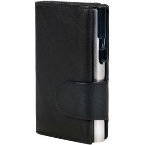 Clicksafe Kreditkartenetui Wallet, 962201, Echt Leder, für 9 Karten, schwarz, mit Münz- & Geldscheinfach, RFID Schutz