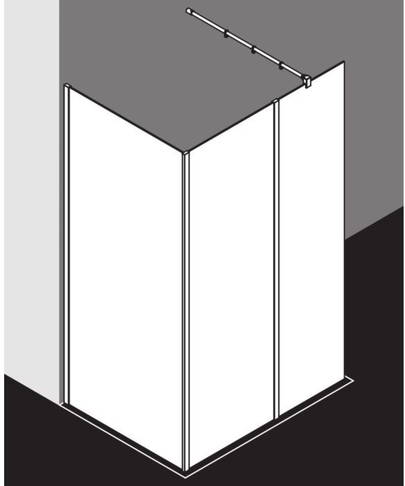Kermi Xb Glasanlage XBWIW08020VAK 78-80x200cm, silber hochglanz, ESG klar