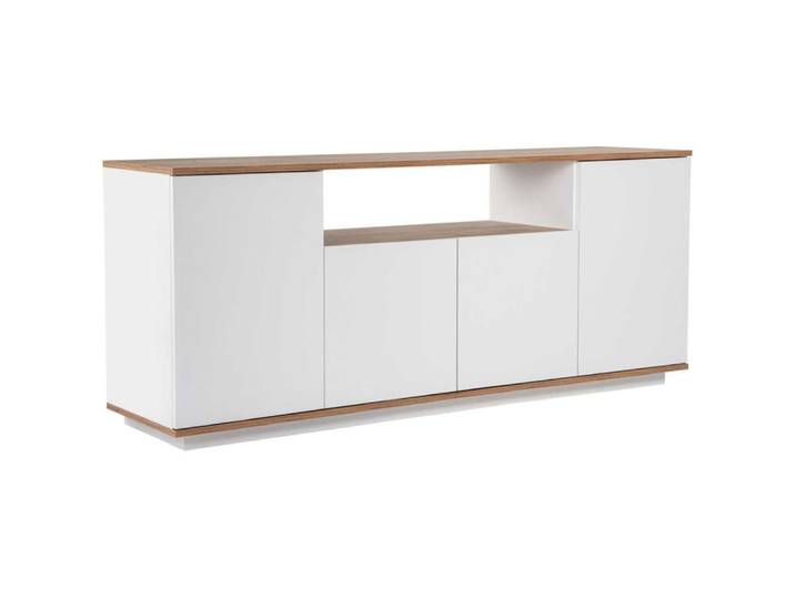 Buffet 4 portes en aggloméré arista blanc et pin
