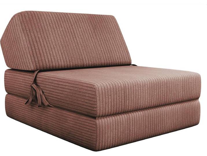 MIRJAN24 Sofa Kevin Cord mit Schlaffunktion, Schlafsofa, Bettsessel, Klappmatratze (Farbe: Poso 29)