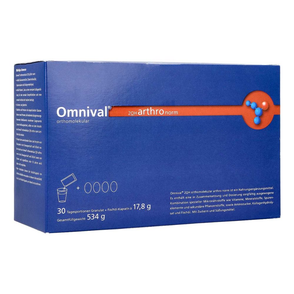 Med Pharma Service GmbH Omnival orthomolekul.2OH arthro norm 30gran.kap. 06588431