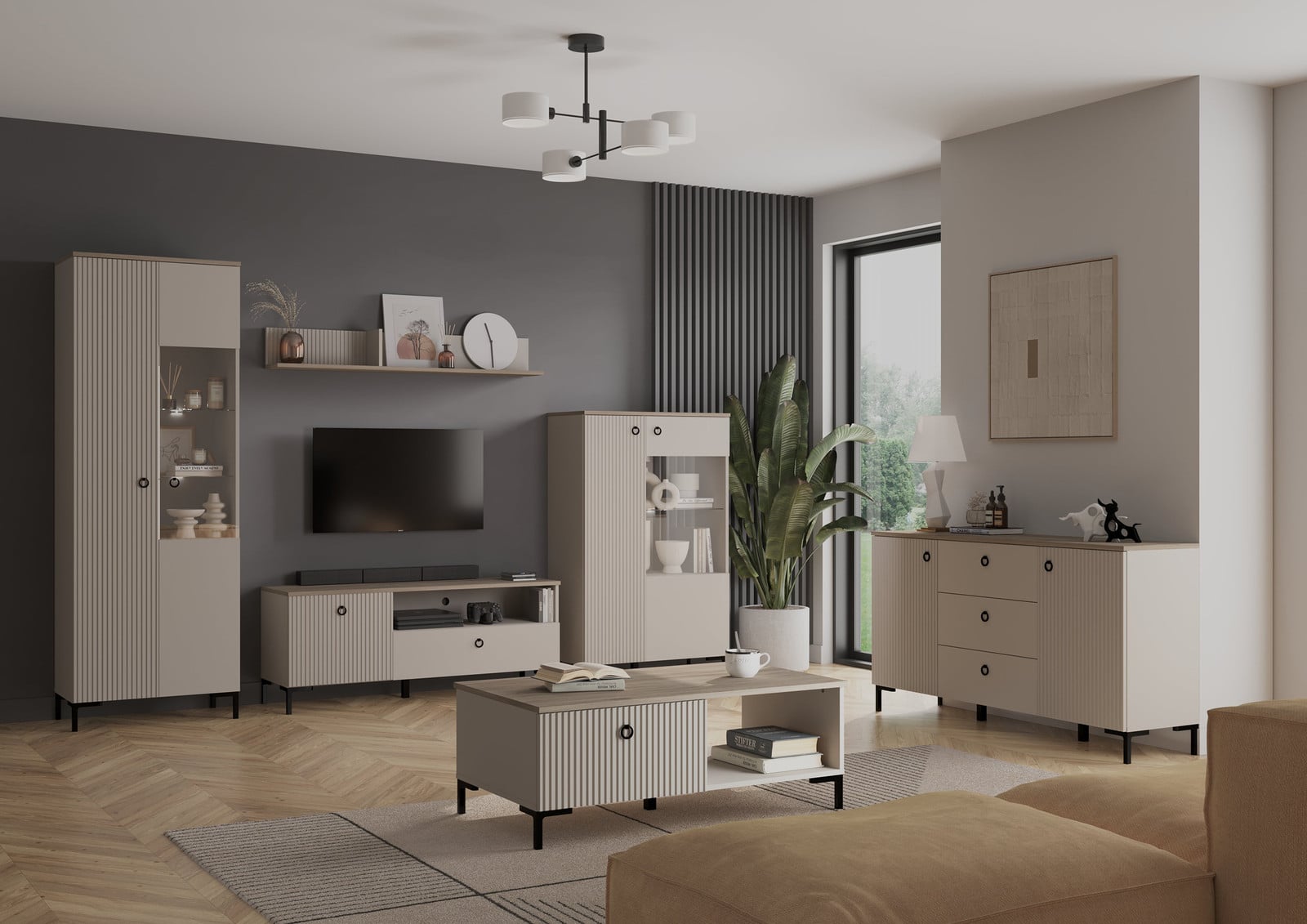 home24 Dressoir Lucrezia Beige B: 150 cm, H: 81 cm, D: 41 cm
