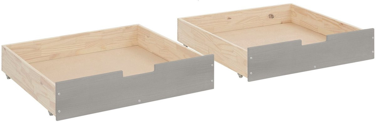Notio Living Square-Bedlade Grijs Houtlook Set van 2