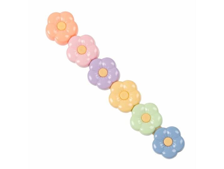 6er Set Textmarker mit Blumenmotiv